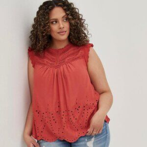 Torrid Eyelet Pintuck Detail Top - SIZE 1X